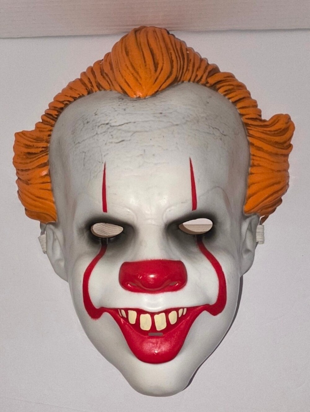 Orange & White Clown Mask with Red Accents - Holiday Decor